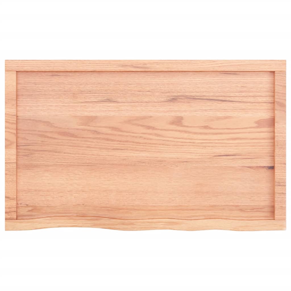 Wastafelblad 100X60X(2-6) Cm Behandeld Massief Hout Lichtbruin 100 x 60 x 6 cm