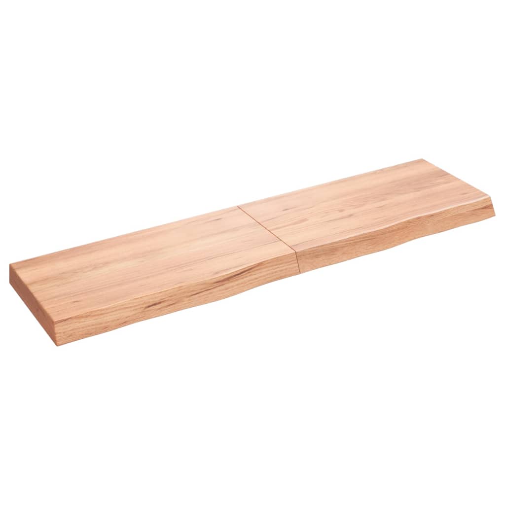 Wastafelblad 120X30X(2-6) Cm Behandeld Massief Hout Lichtbruin 120 x 30 x 6 cm