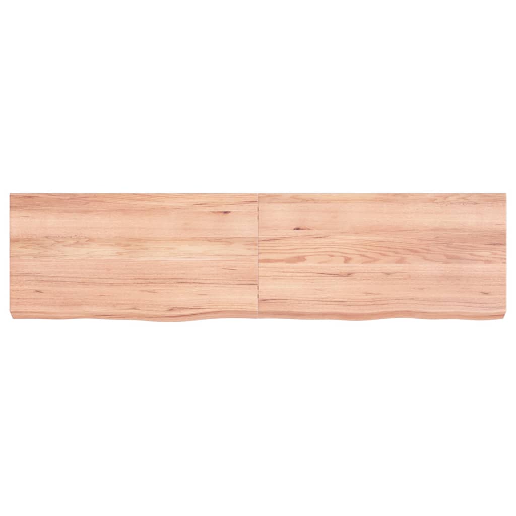 Wastafelblad 120X30X(2-6) Cm Behandeld Massief Hout Lichtbruin 120 x 30 x 6 cm