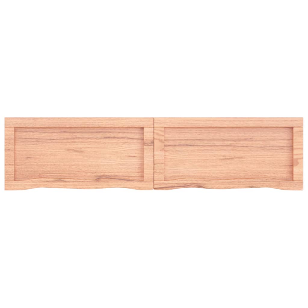 Wastafelblad 120X30X(2-6) Cm Behandeld Massief Hout Lichtbruin 120 x 30 x 6 cm