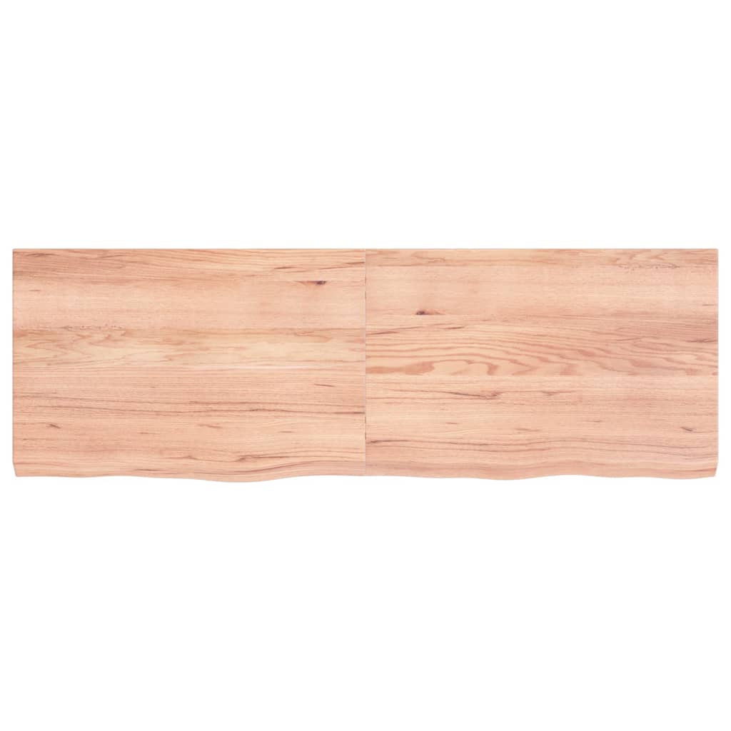 Wastafelblad 120X40X(2-4) Cm Behandeld Massief Hout Lichtbruin 120 x 40 x 4 cm