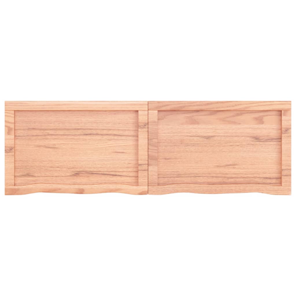 Wastafelblad 120X40X(2-4) Cm Behandeld Massief Hout Lichtbruin 120 x 40 x 4 cm