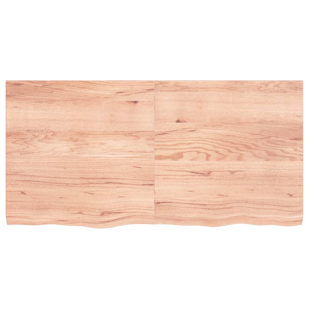 Wastafelblad 120X60X(2-4) Cm Behandeld Massief Hout Lichtbruin 120 x 60 x 4 cm