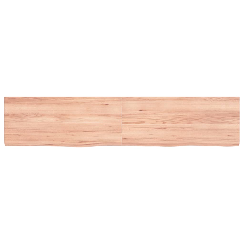 Wastafelblad 140X30X(2-4) Cm Behandeld Massief Hout Lichtbruin 140 x 30 x 4 cm