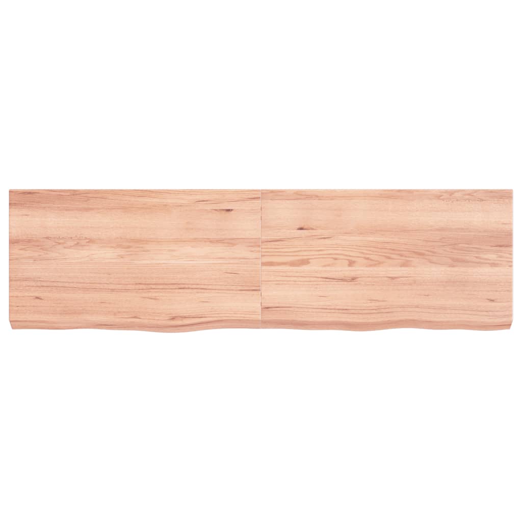 Wastafelblad 140X40X(2-6) Cm Behandeld Massief Hout Lichtbruin 140 x 40 x 6 cm