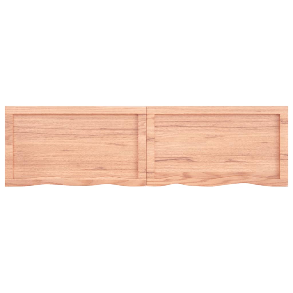 Wastafelblad 140X40X(2-6) Cm Behandeld Massief Hout Lichtbruin 140 x 40 x 6 cm