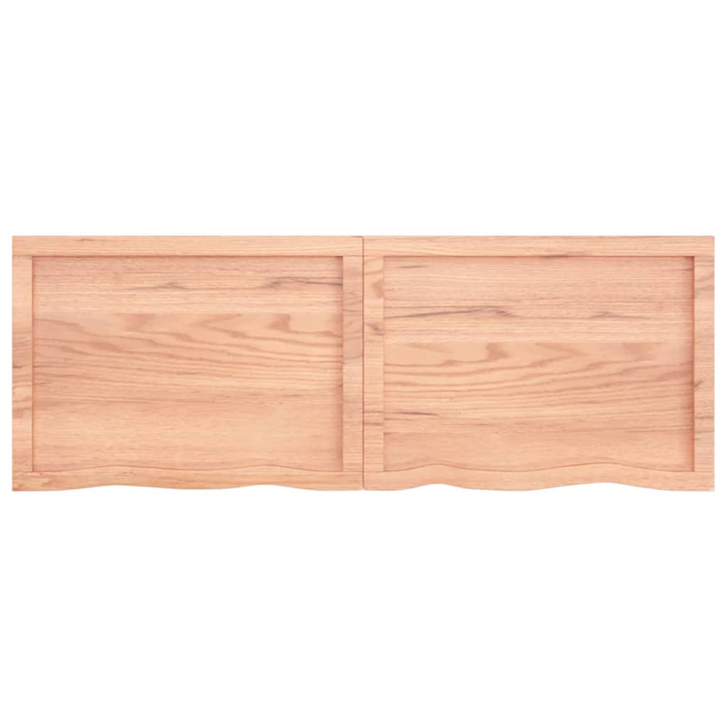 Wastafelblad 140X50X(2-6) Cm Behandeld Massief Hout Lichtbruin 140 x 50 x 6 cm