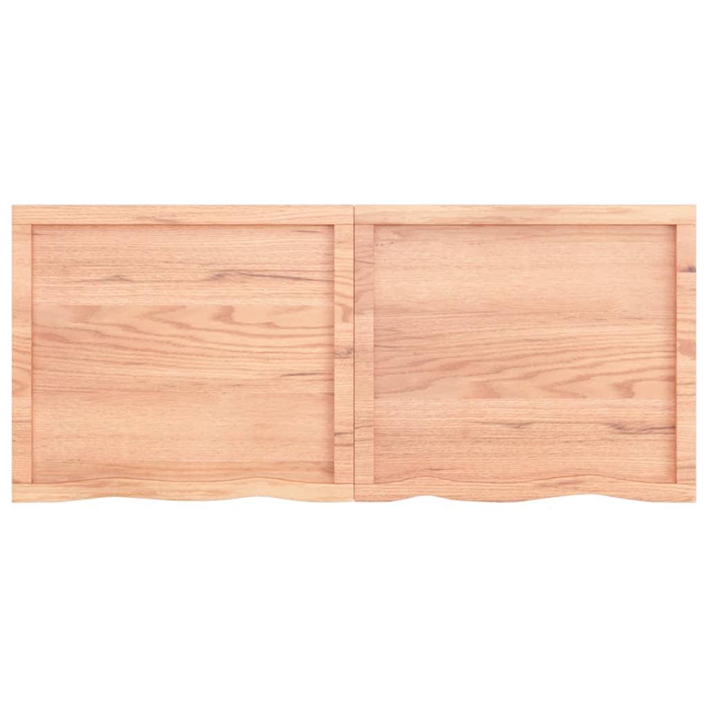 Wastafelblad 140X60X(2-4) Cm Behandeld Massief Hout Lichtbruin 140 x 60 x 4 cm