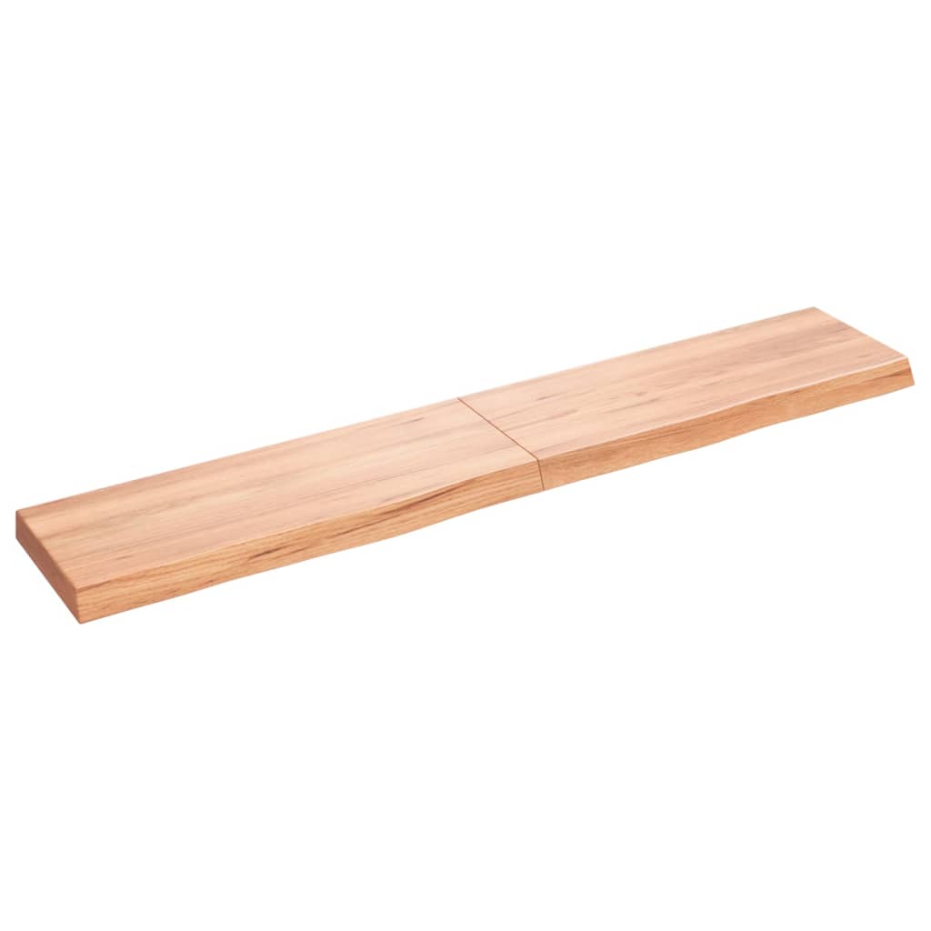 Wastafelblad 160X30X(2-6) Cm Behandeld Massief Hout Lichtbruin 160 x 30 x 6 cm