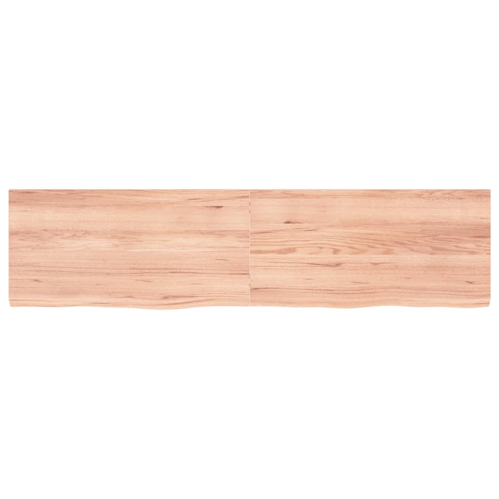 Wastafelblad 160X40X(2-4) Cm Behandeld Massief Hout Lichtbruin 160 x 40 x 4 cm