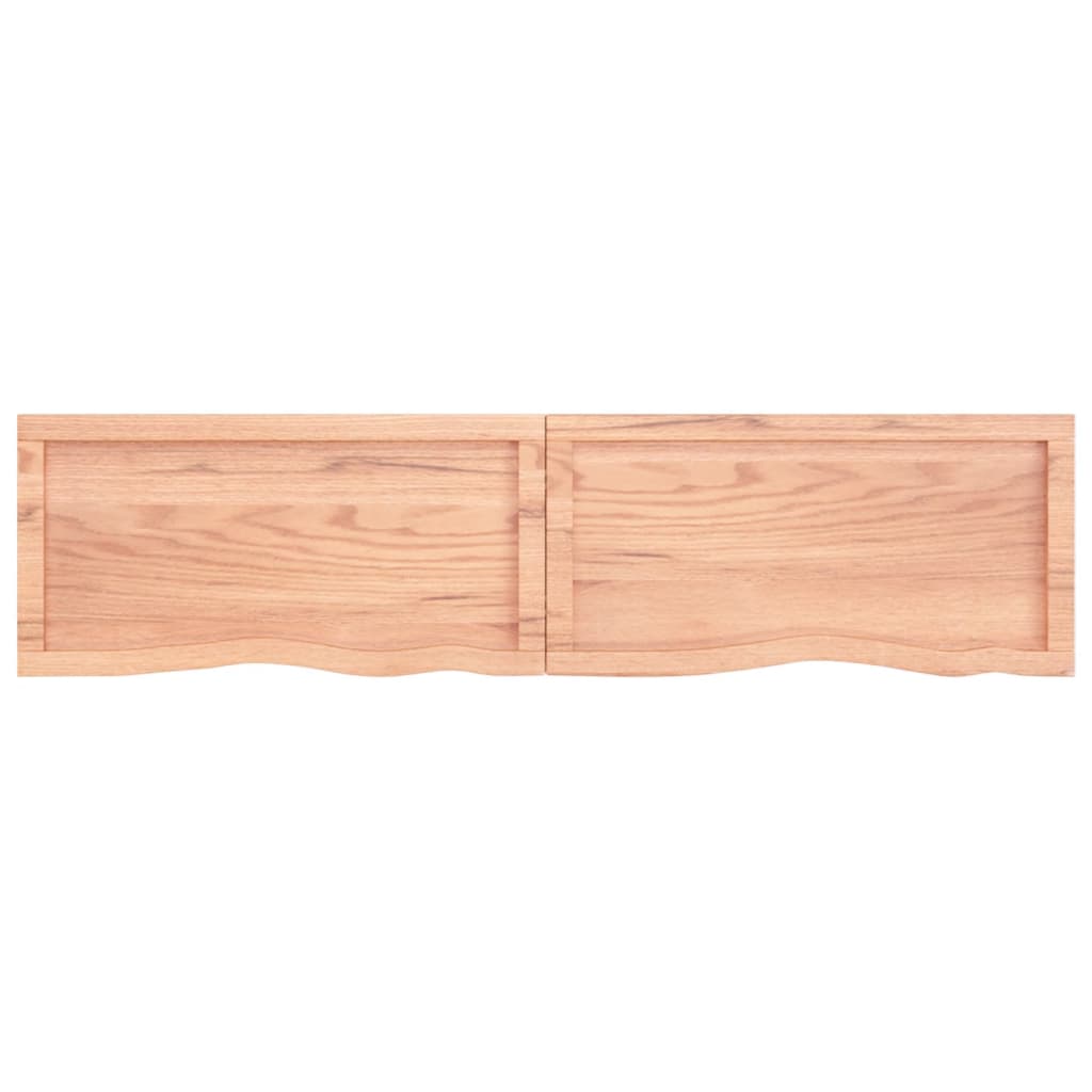 Wastafelblad 160X40X(2-4) Cm Behandeld Massief Hout Lichtbruin 160 x 40 x 4 cm