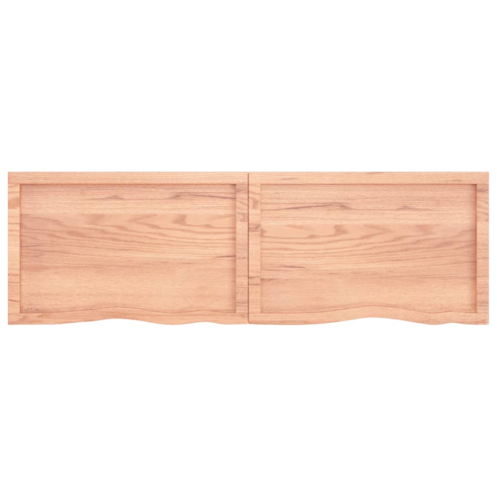 Wastafelblad 160X50X(2-4) Cm Behandeld Massief Hout Lichtbruin 160 x 50 x 4 cm