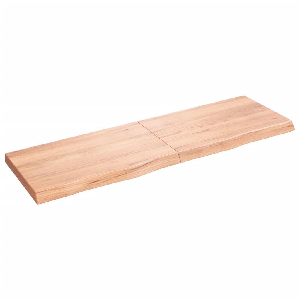 Wastafelblad 160X50X(2-6) Cm Behandeld Massief Hout Lichtbruin 160 x 50 x 6 cm