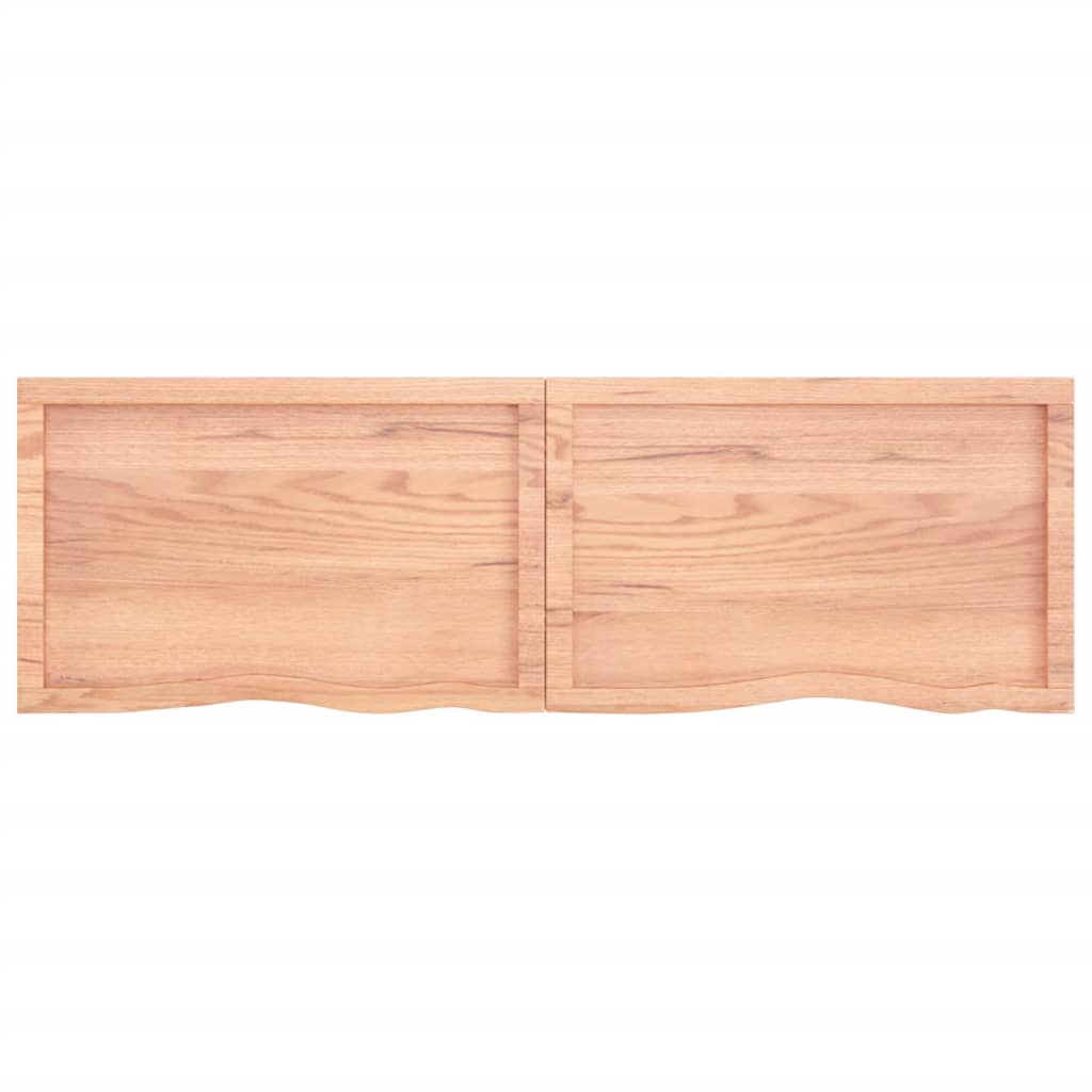 Wastafelblad 160X50X(2-6) Cm Behandeld Massief Hout Lichtbruin 160 x 50 x 6 cm