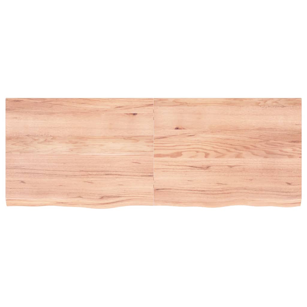 Wastafelblad 160X60X(2-4) Cm Behandeld Massief Hout Lichtbruin 160 x 60 x 4 cm