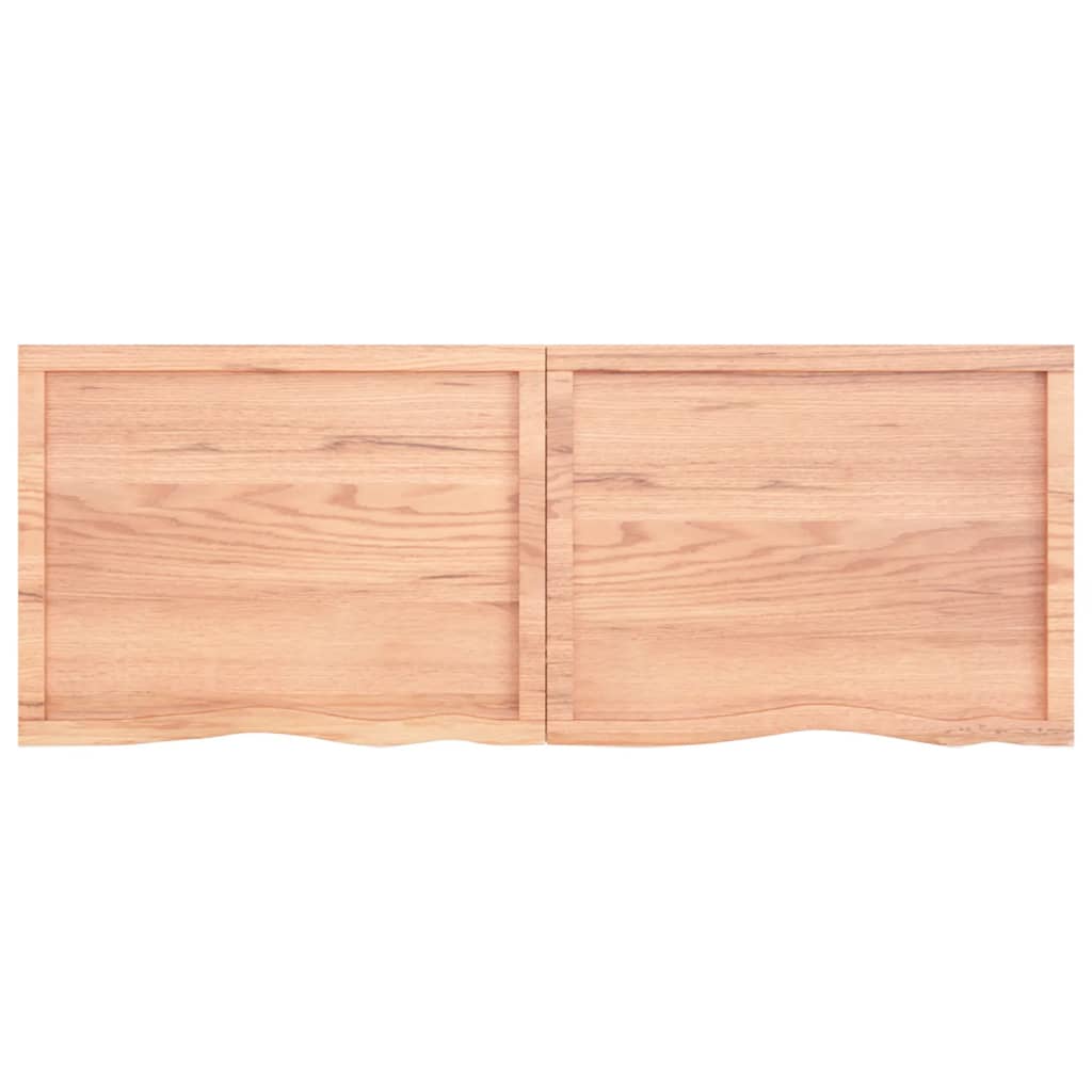 Wastafelblad 160X60X(2-4) Cm Behandeld Massief Hout Lichtbruin 160 x 60 x 4 cm