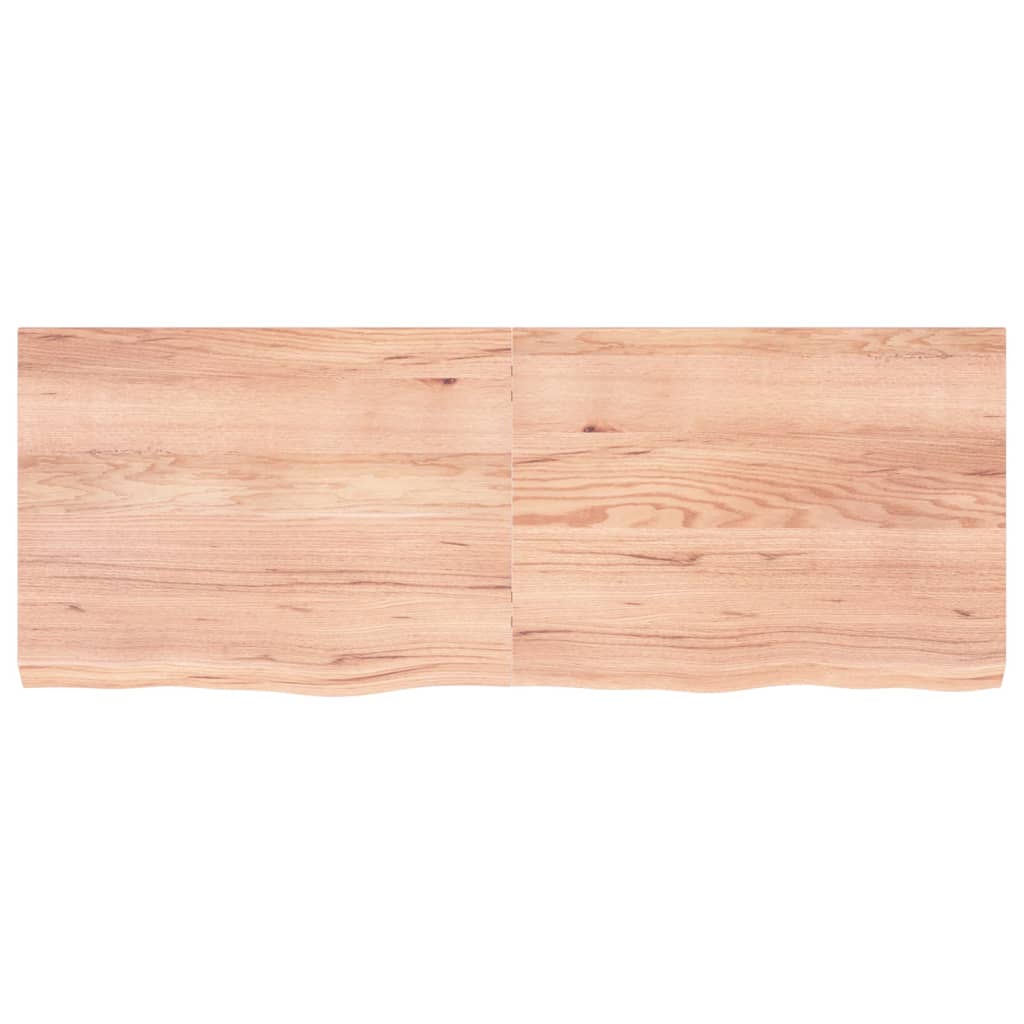 Wastafelblad 160X60X(2-6) Cm Behandeld Massief Hout Lichtbruin 160 x 60 x 6 cm