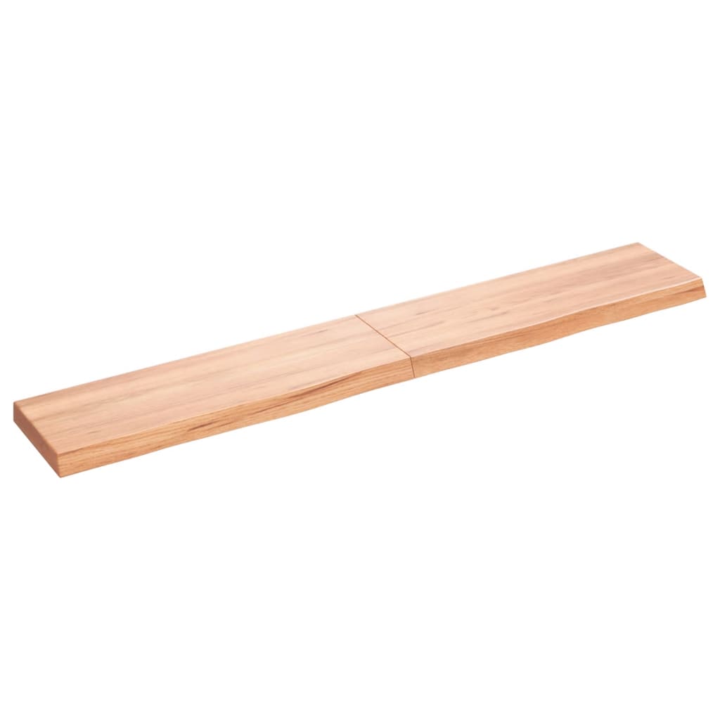 Wastafelblad 180X30X(2-6) Cm Behandeld Massief Hout Lichtbruin 180 x 30 x 6 cm