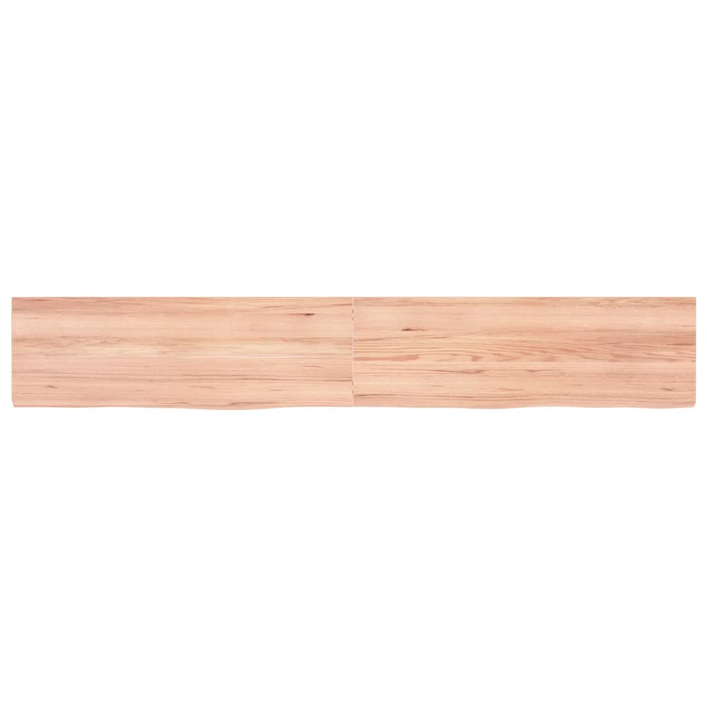 Wastafelblad 180X30X(2-6) Cm Behandeld Massief Hout Lichtbruin 180 x 30 x 6 cm