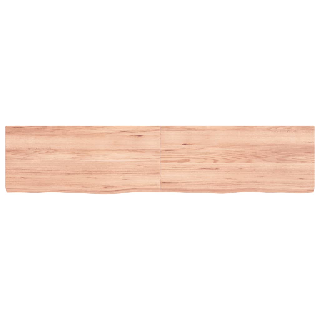 Wastafelblad 180X40X(2-6) Cm Behandeld Massief Hout Lichtbruin 180 x 40 x 6 cm