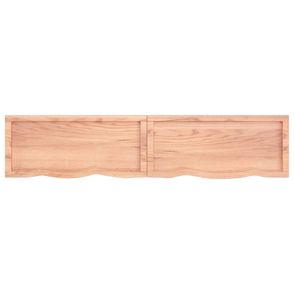 Wastafelblad 180X40X(2-6) Cm Behandeld Massief Hout Lichtbruin 180 x 40 x 6 cm