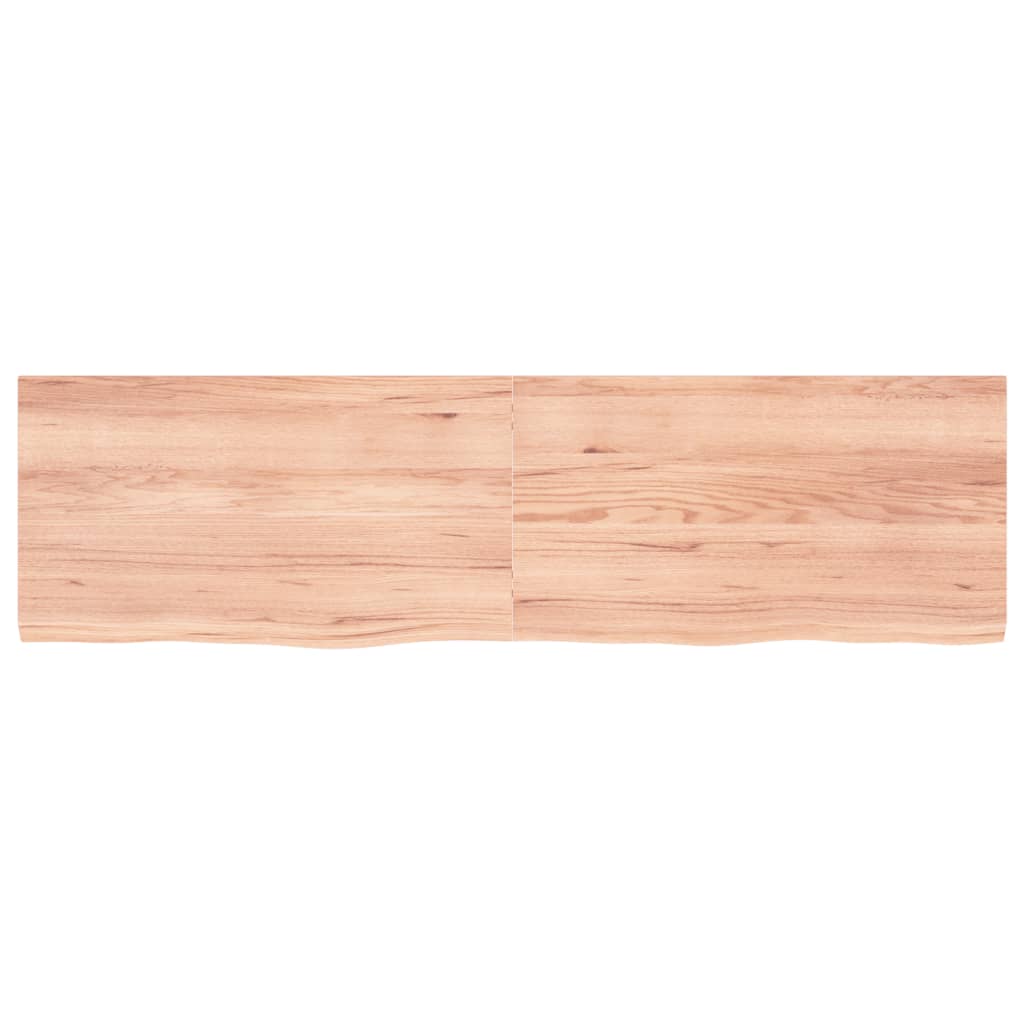 Wastafelblad 180X50X(2-4) Cm Behandeld Massief Hout Lichtbruin 180 x 50 x 4 cm