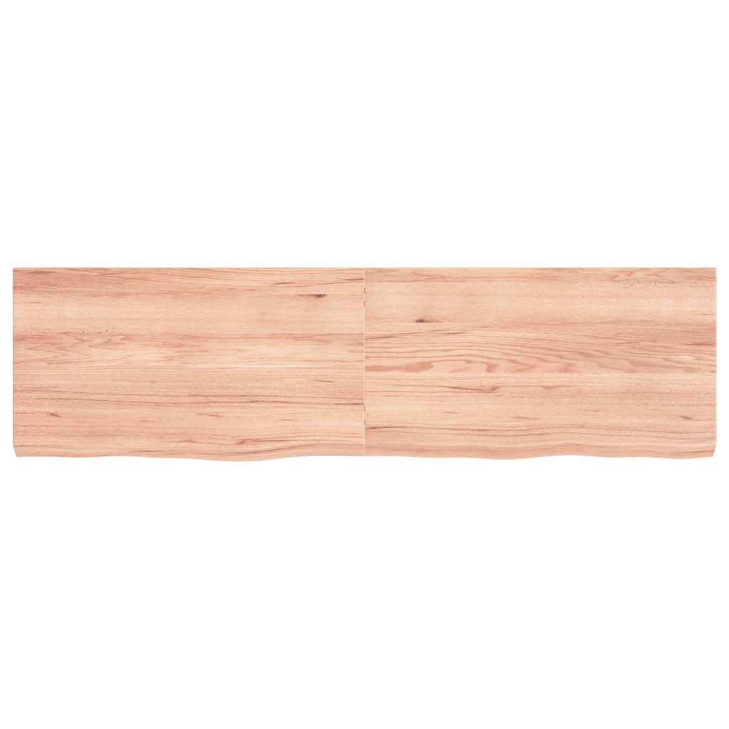 Wastafelblad 180X50X(2-6) Cm Behandeld Massief Hout Lichtbruin 180 x 50 x 6 cm