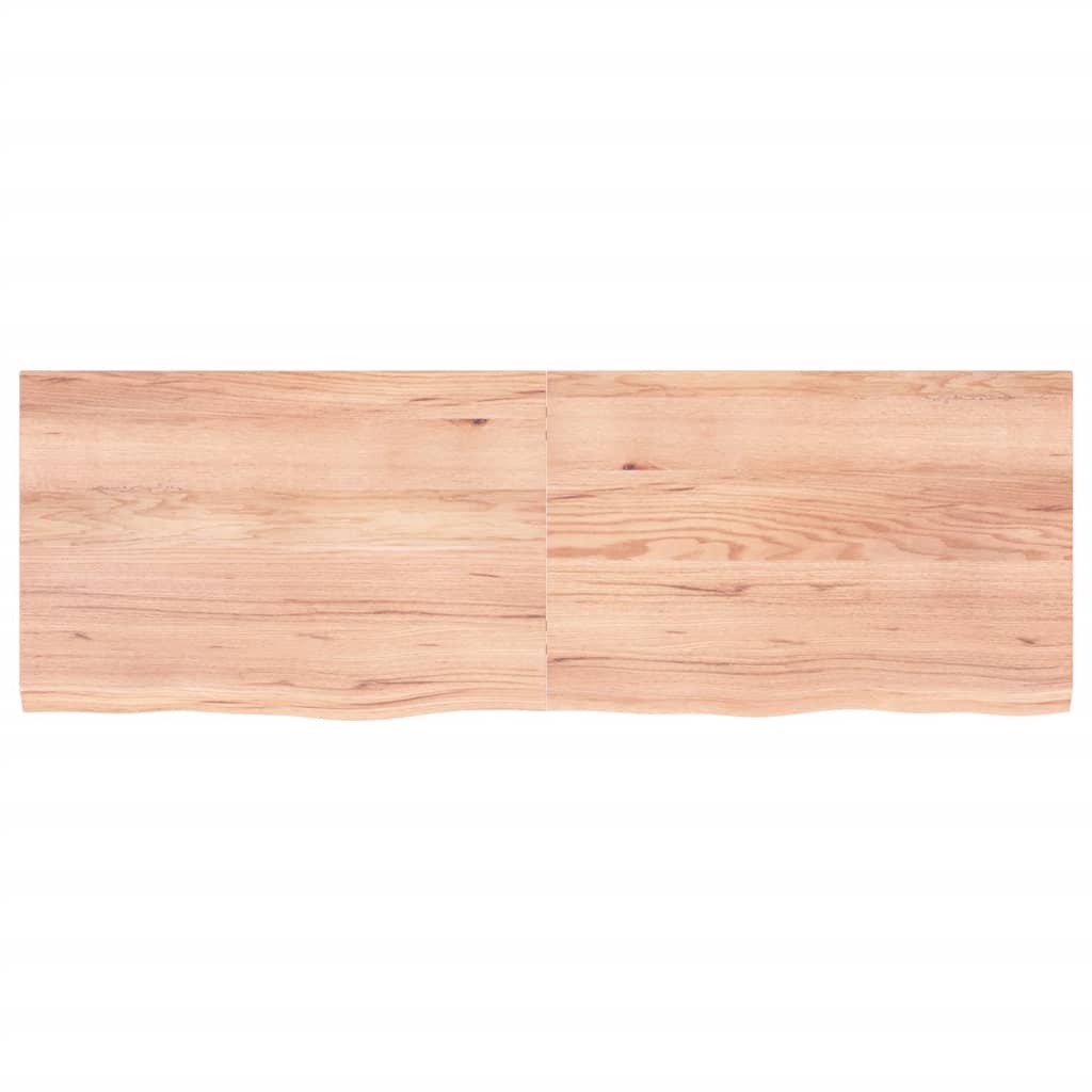 Wastafelblad 180X60X(2-4) Cm Behandeld Massief Hout Lichtbruin 180 x 60 x 4 cm