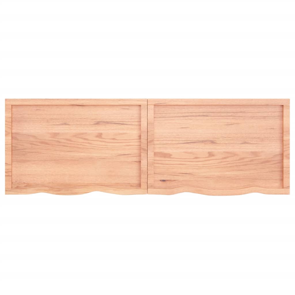 Wastafelblad 180X60X(2-4) Cm Behandeld Massief Hout Lichtbruin 180 x 60 x 4 cm