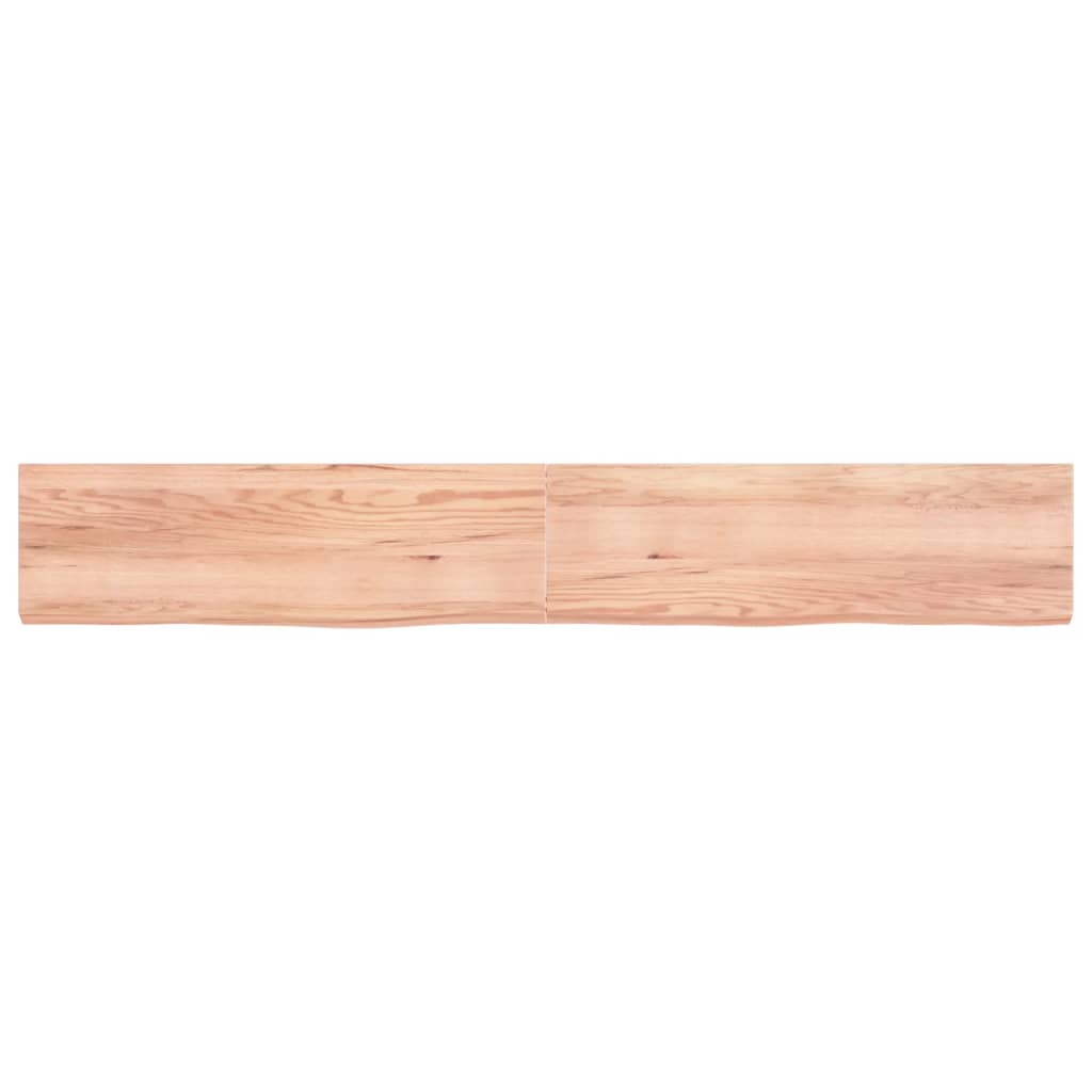 Wastafelblad 200X30X(2-6) Cm Behandeld Massief Hout Lichtbruin 200 x 30 x 6 cm