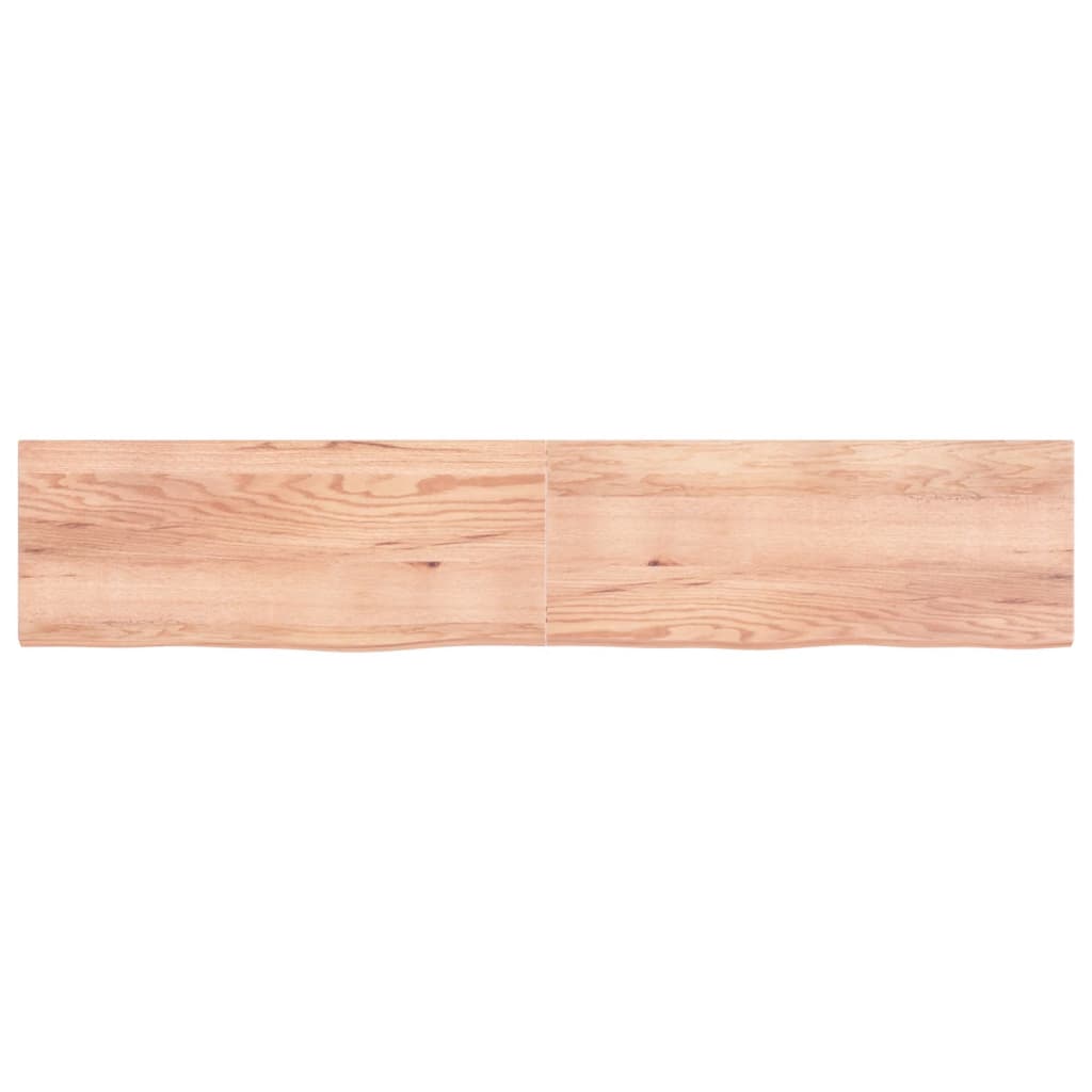 Wastafelblad 200X40X(2-4) Cm Behandeld Massief Hout Lichtbruin 200 x 40 x 4 cm