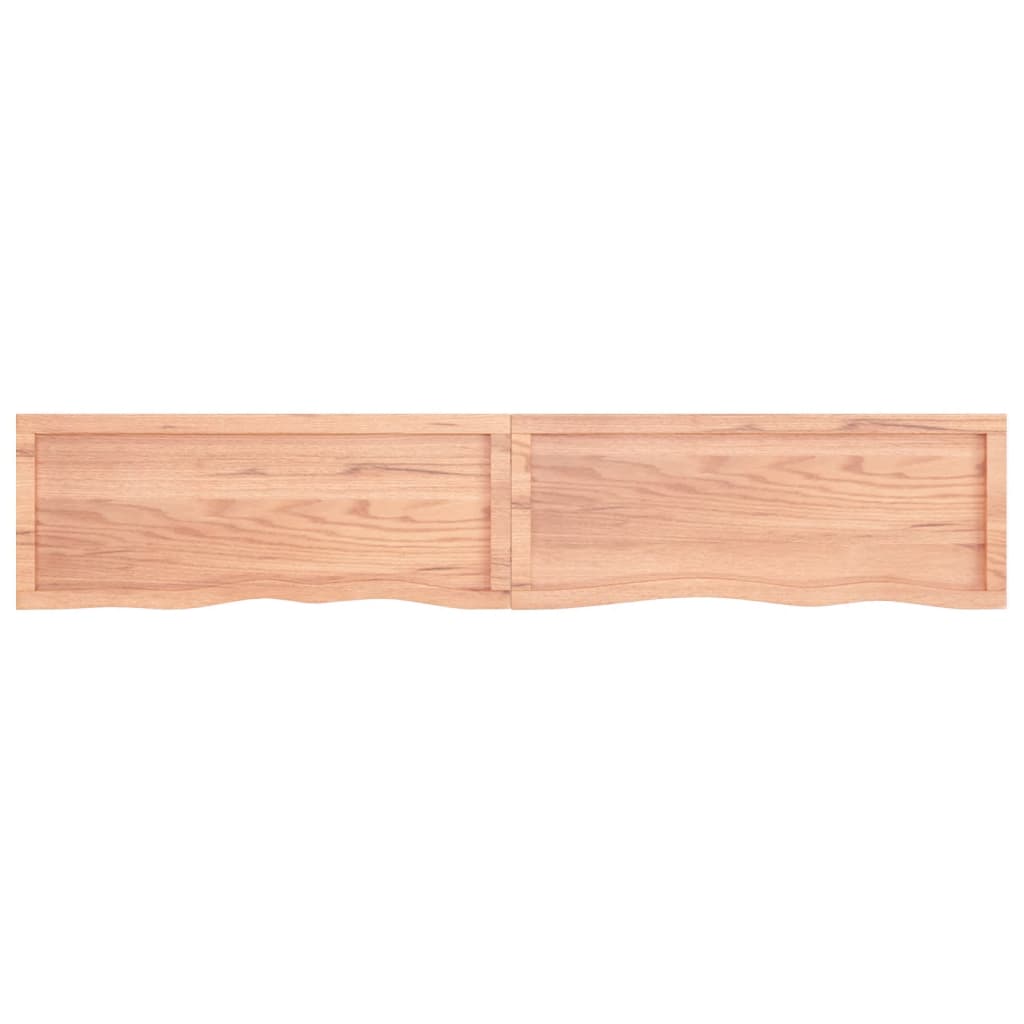 Wastafelblad 200X40X(2-4) Cm Behandeld Massief Hout Lichtbruin 200 x 40 x 4 cm