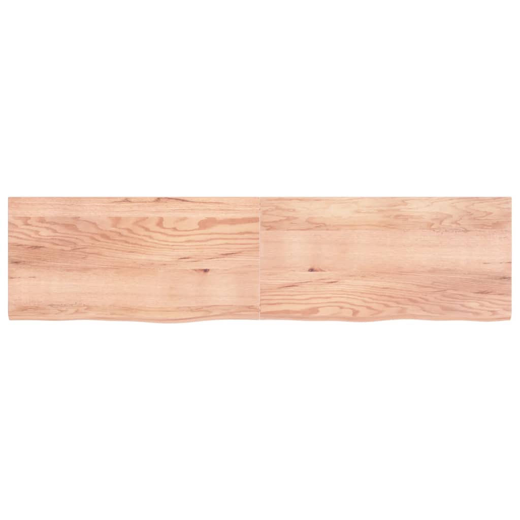 Wastafelblad 200X50X(2-4) Cm Behandeld Massief Hout Lichtbruin 200 x 50 x 4 cm