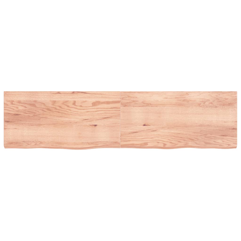 Wastafelblad 200X50X(2-6) Cm Behandeld Massief Hout Lichtbruin 200 x 50 x 6 cm