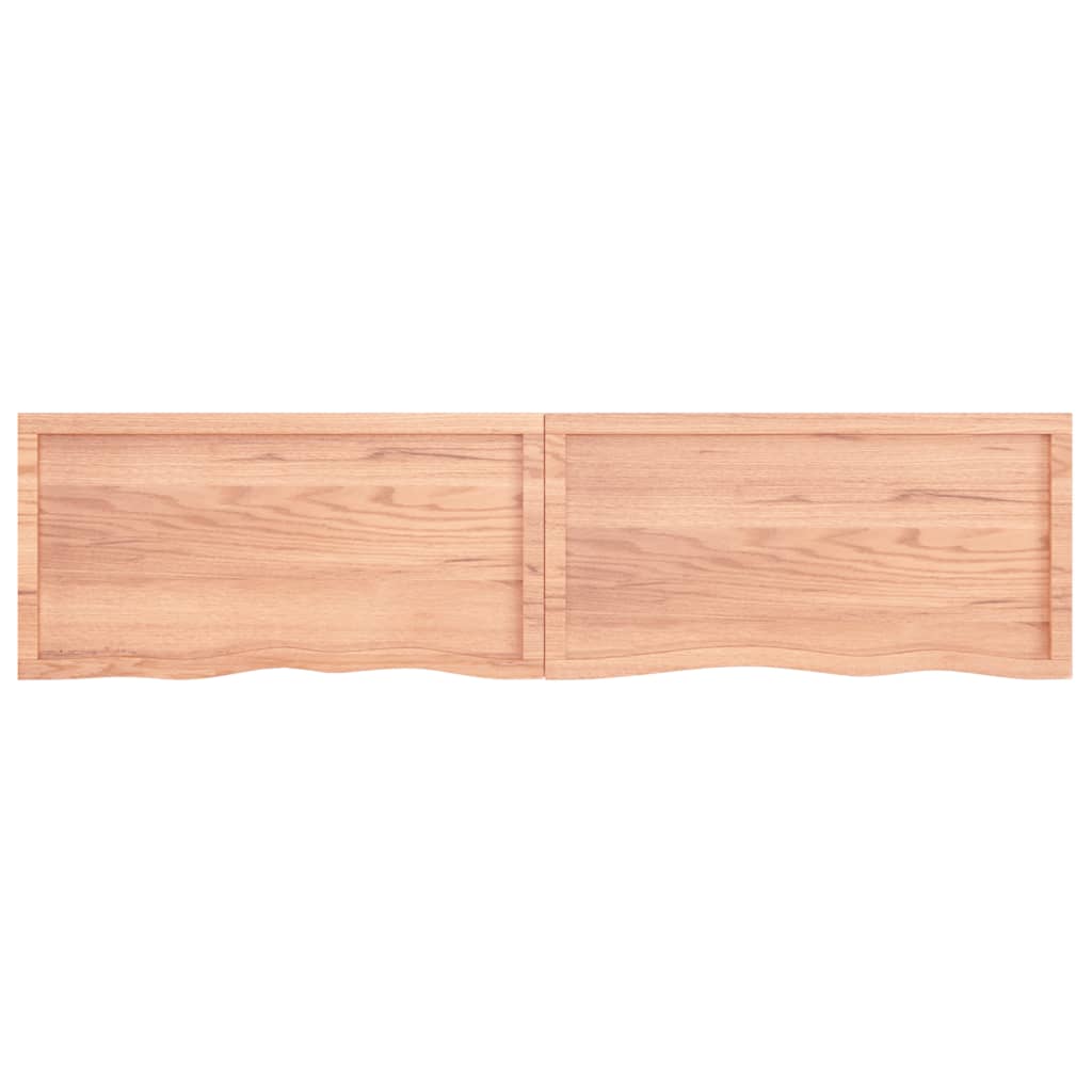 Wastafelblad 200X50X(2-6) Cm Behandeld Massief Hout Lichtbruin 200 x 50 x 6 cm