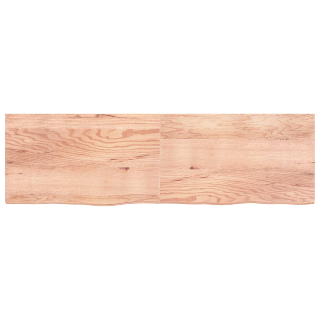 Wastafelblad 200X60X(2-4) Cm Behandeld Massief Hout Lichtbruin 200 x 60 x 4 cm