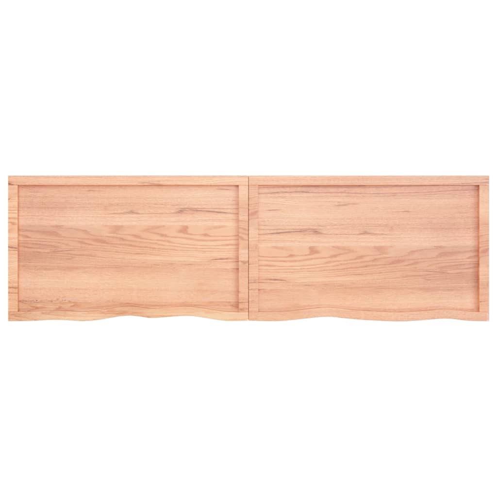 Wastafelblad 200X60X(2-4) Cm Behandeld Massief Hout Lichtbruin 200 x 60 x 4 cm