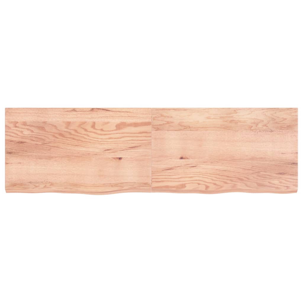 Wastafelblad 200X60X(2-6) Cm Behandeld Massief Hout Lichtbruin 200 x 60 x 6 cm