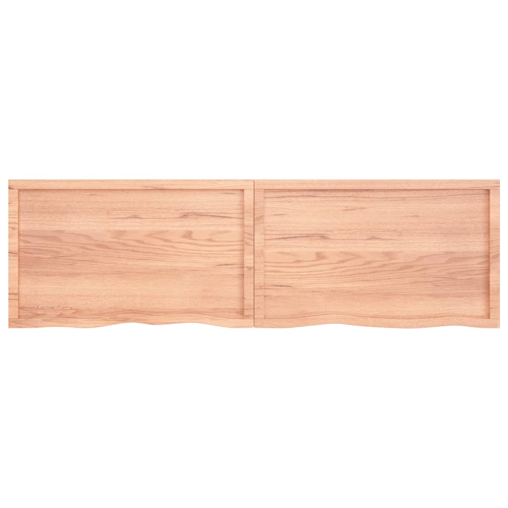 Wastafelblad 200X60X(2-6) Cm Behandeld Massief Hout Lichtbruin 200 x 60 x 6 cm