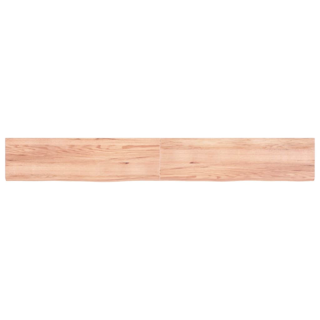 Wastafelblad 220X30X(2-4) Cm Behandeld Massief Hout Lichtbruin 220 x 30 x 4 cm