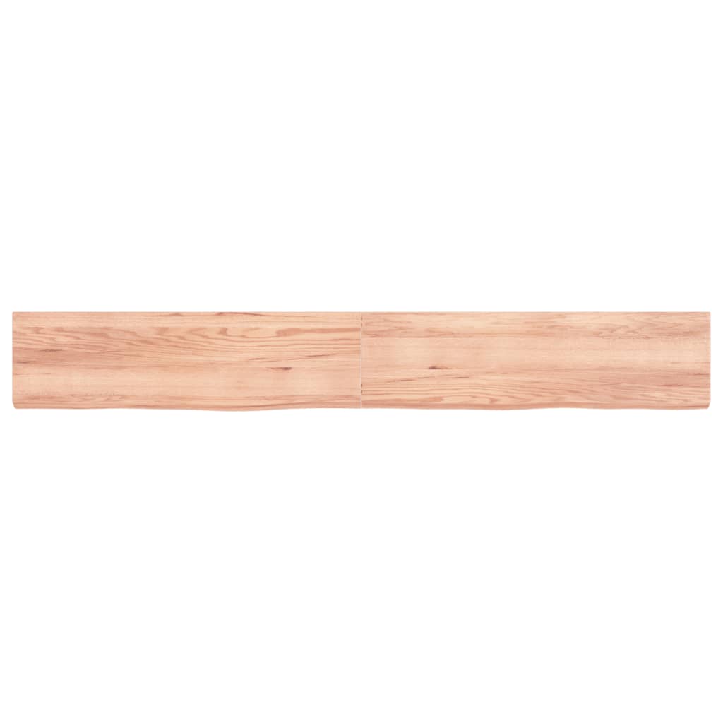 Wastafelblad 220X30X(2-6) Cm Behandeld Massief Hout Lichtbruin 220 x 30 x 6 cm