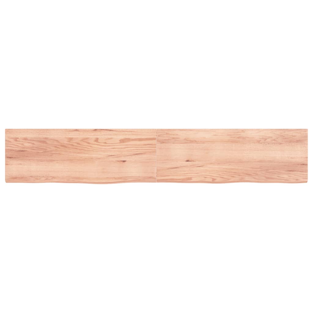 Wastafelblad 220X40X(2-4) Cm Behandeld Massief Hout Lichtbruin 220 x 40 x 4 cm