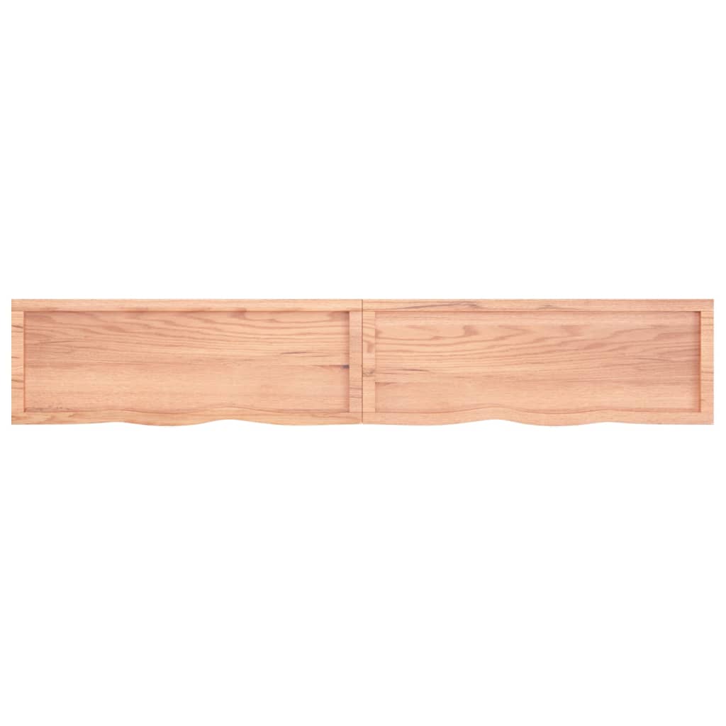 Wastafelblad 220X40X(2-4) Cm Behandeld Massief Hout Lichtbruin 220 x 40 x 4 cm