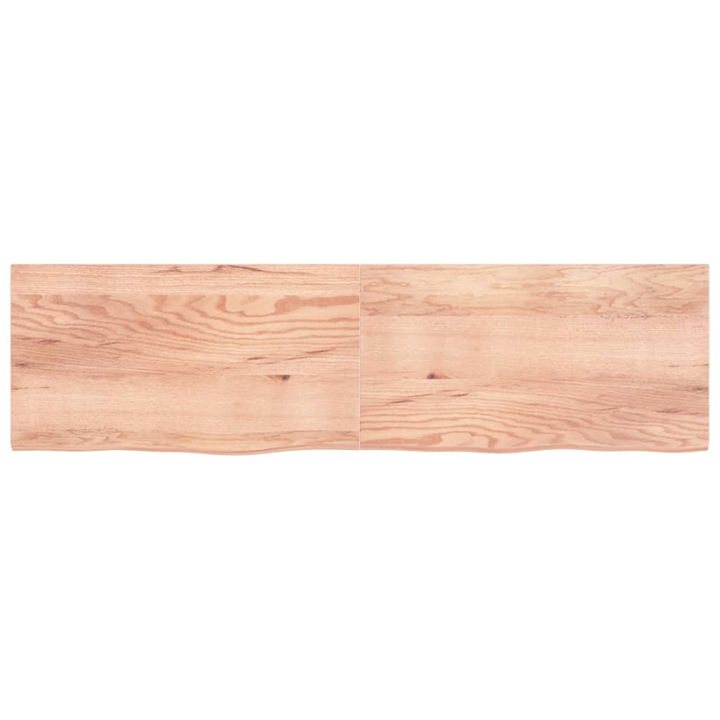 Wastafelblad 220X60X(2-4) Cm Behandeld Massief Hout Lichtbruin 220 x 60 x 4 cm