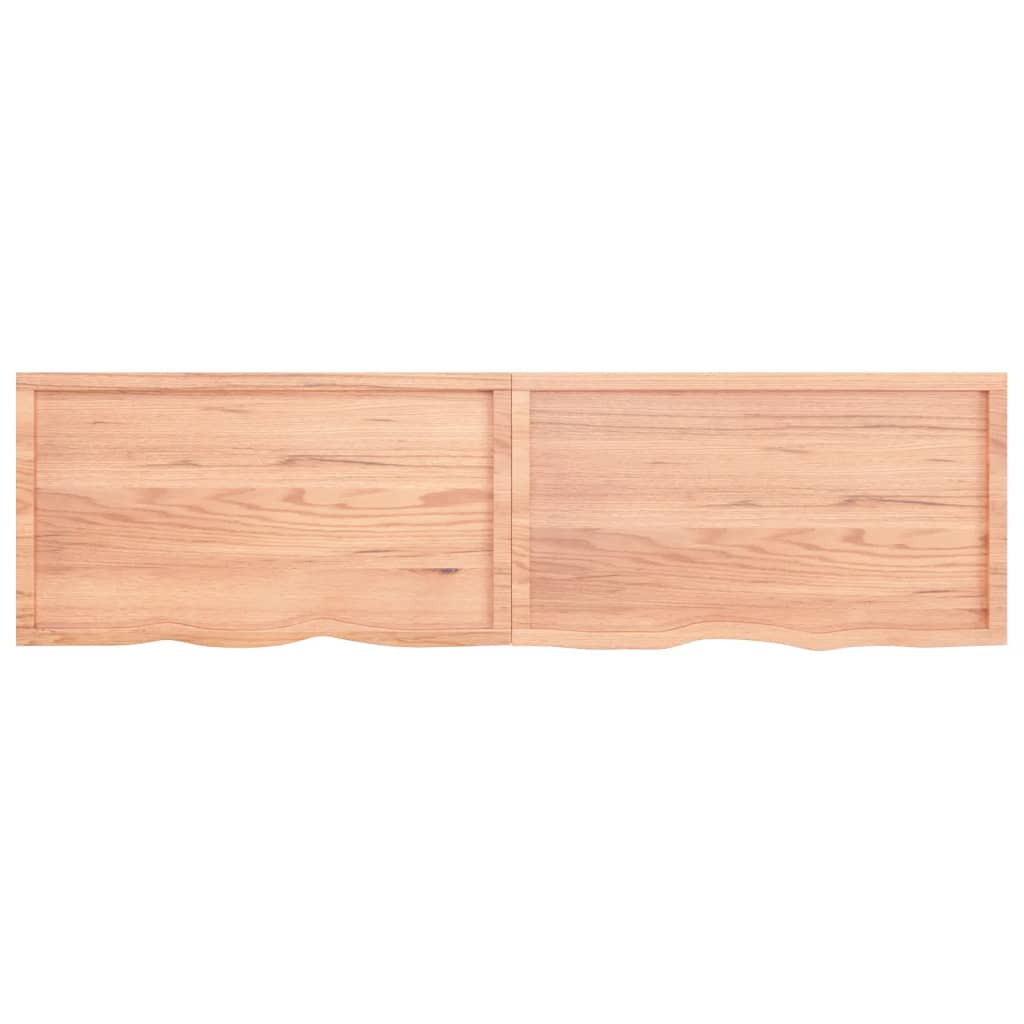 Wastafelblad 220X60X(2-6) Cm Behandeld Massief Hout Lichtbruin 220 x 60 x 6 cm