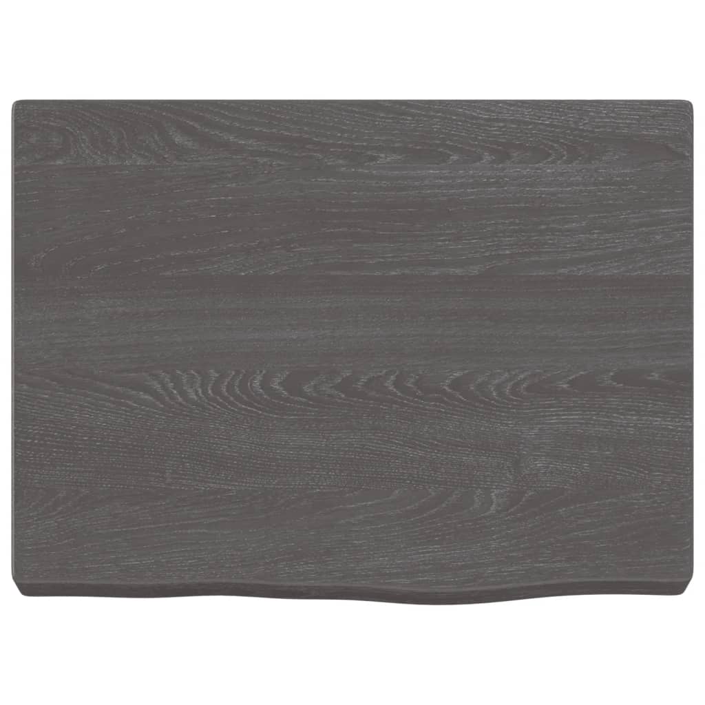 Wastafelblad 40X30X(2-4) Cm Behandeld Massief Hout Donkergrijs 40 x 30 x 4 cm