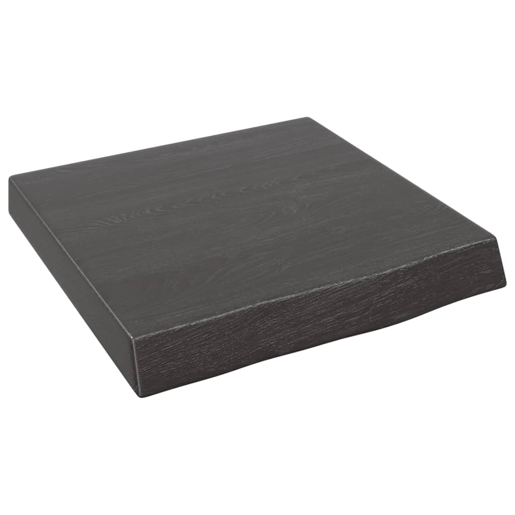 Wastafelblad 40X40X(2-6) Cm Behandeld Massief Hout Donkergrijs 40 x 40 x 6 cm