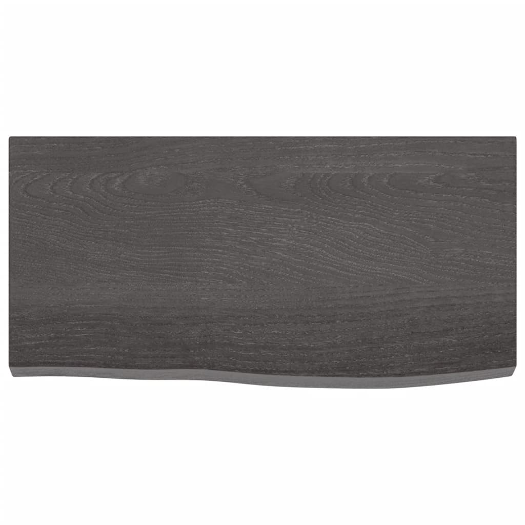 Wastafelblad 60X30X(2-4) Cm Behandeld Massief Hout Donkergrijs 60 x 30 x 4 cm