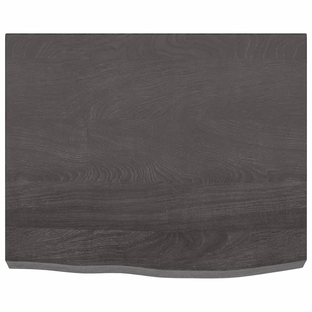 Wastafelblad 60X50X(2-6) Cm Behandeld Massief Hout Donkergrijs 60 x 50 x 6 cm