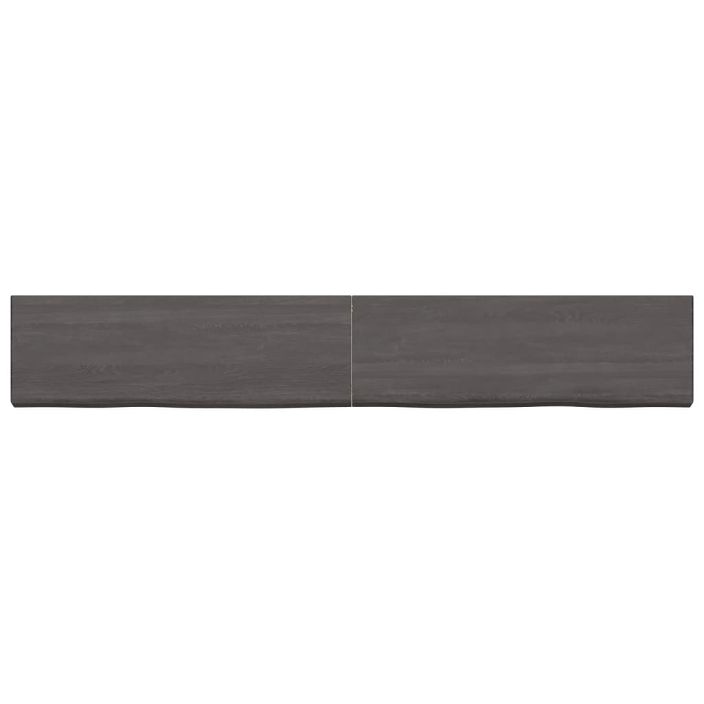 Wastafelblad 180X40X(2-4) Cm Behandeld Massief Hout Donkergrijs 180 x 40 x 4 cm